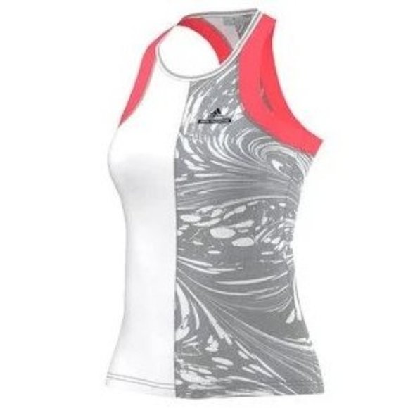 Adidas‎ x Stella McCartney Barricade Tank White Oyster Gray Flash Red XS RARE! - Picture 1 of 11